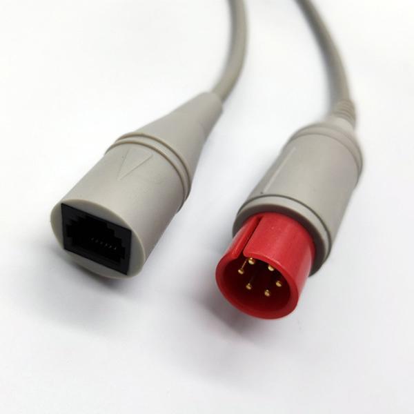 TPU Adapter IBP Pressure Transducer Cable 3.2m Length For Spacelabs To Medex Abbott