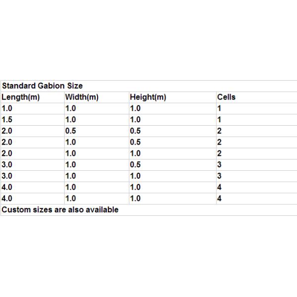 2mx1.0mx1.0m 100mm Heavy Galvanized Welded Gabion Wire Cages