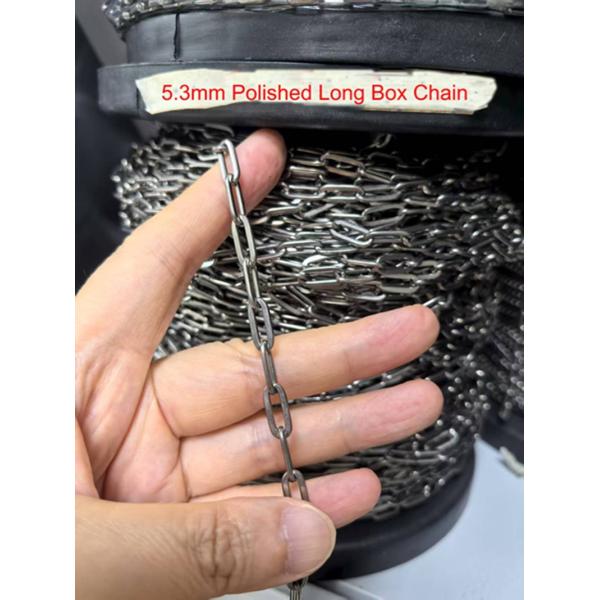 Stocked and Hot Sale 5.3mm Long Box Chain Titanium Accessories Gentlemen Chain