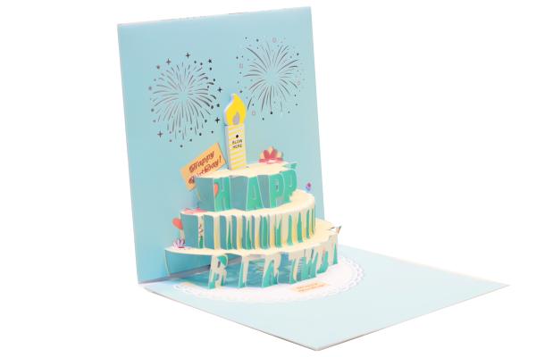 Personalización de tarjetas de felicitación 3D con logotipo personalizado a su alcance