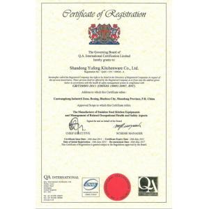 Shangdong yufeng kitchenware co, ltd,. Certifications