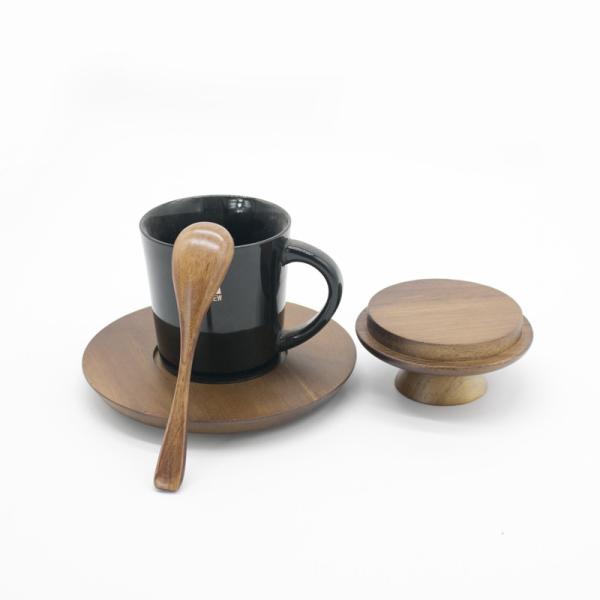 3.9 inch round bamboo Wooden Coasters for Drinks - Natural Acacia Wood Drink Coaster Set for Drinking Glasses