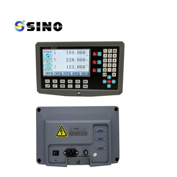 SINO SDS2-3V 3-Axis Digital Readout DRO Kit with High Precision Glass Scale for Lathe Milling Machine IP67 Protection