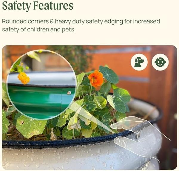Rustproof 3.5x0.92Ft Galvanised Round Garden Bed For Gardening Vegetables Flowers