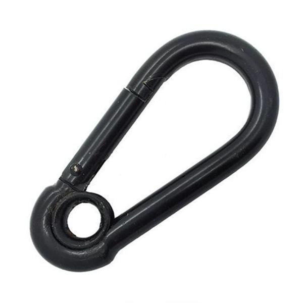 Versatile Black Coated Stainless Steel Spring Snap Hook Carabiner for Any Environment