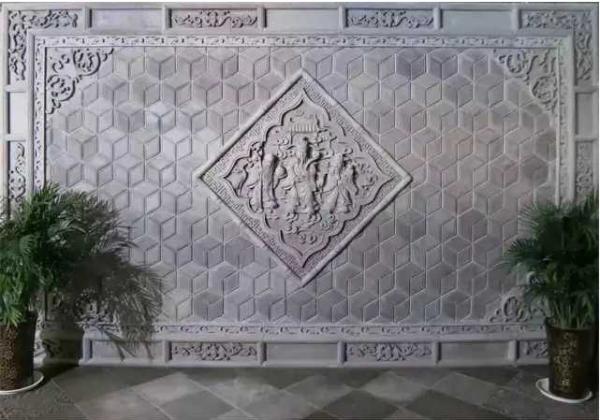 Azulejos de parede de decoração de tijolo plano hexagonal cinza para exposição de arte de hotel
