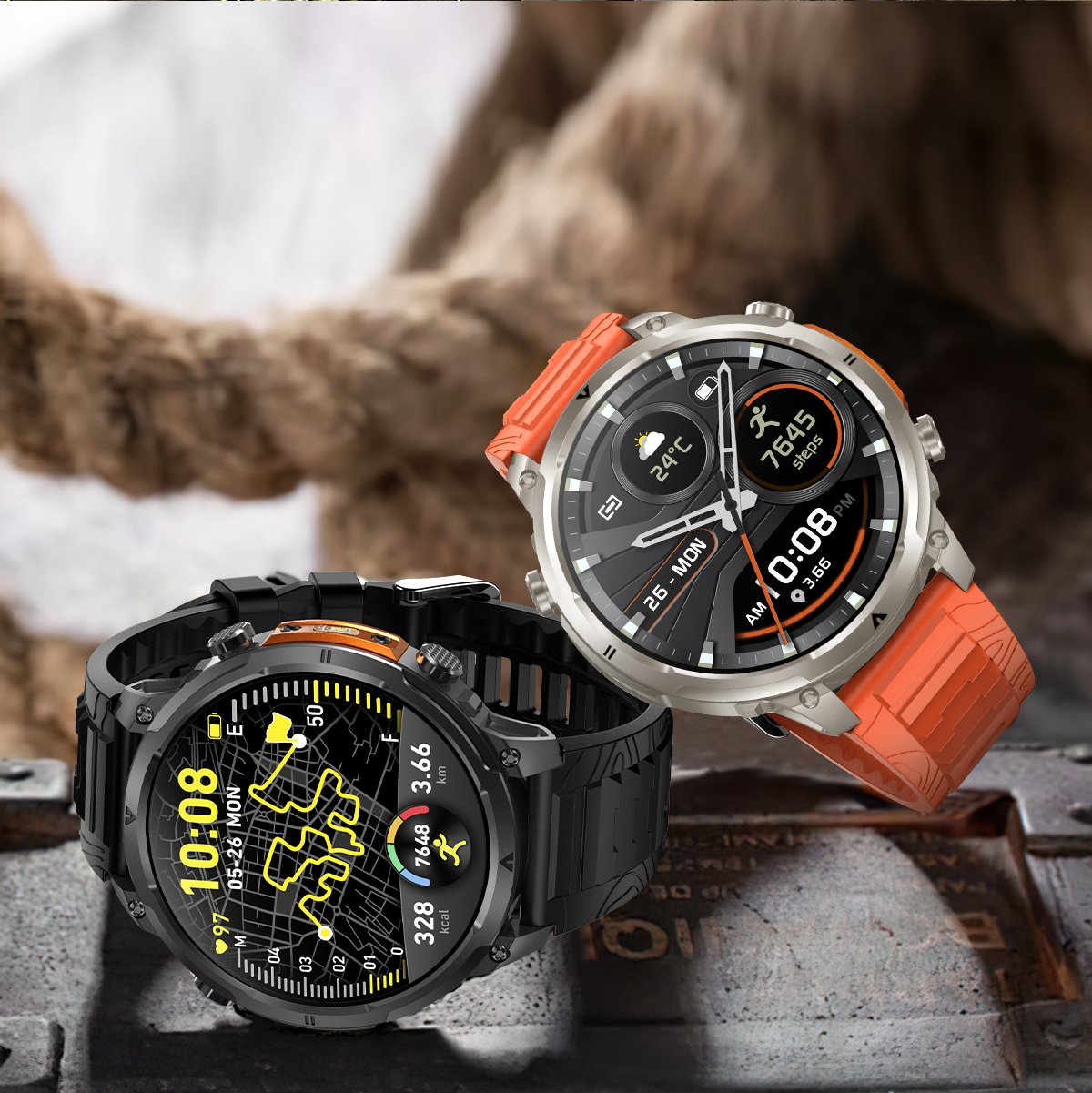 Smart Watch 2026 MK100 GPS 44-49mm TFT HD Screen Ultra High Precision Outdoor IP68 Fitness Tracker Multisport Tracker for Men