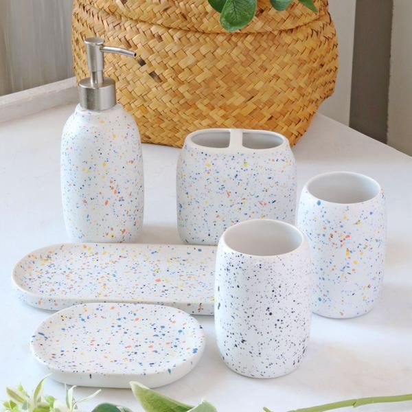 Soap Dish Dispenser Toothbrush Holder Bathroom Set Custom Hotel Storage Jar
