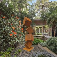Sculptures de tours de jardins extérieurs modernes Cube Rusty Abstract Corten Technique de soudage métallique en acier