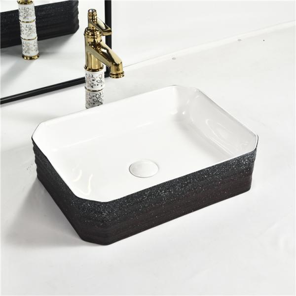 Hotel Bathroom Sanitary Ware Plating Golden Countertop Face Hand Wash Basin