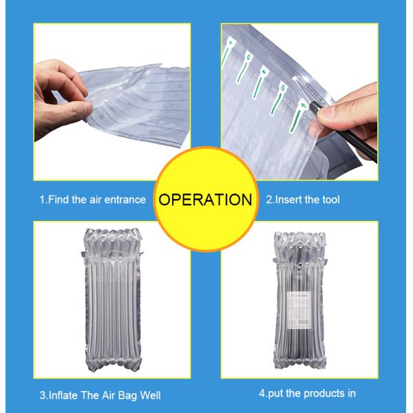 PE durable dunage protective jar air filled pillow, air column pouches air dunnage bag, Waterproof shock-proof, bagease