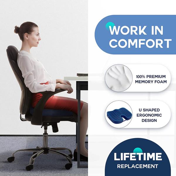 Cushion Hot Ergonomic Design U Shape Memory Foam Seat Cushion with Cooling Gel Wedge