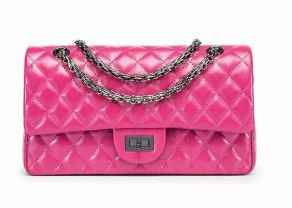 Classic Genuine Leather Flap Bag , Double Use Cross Body Quilted Chain Bag