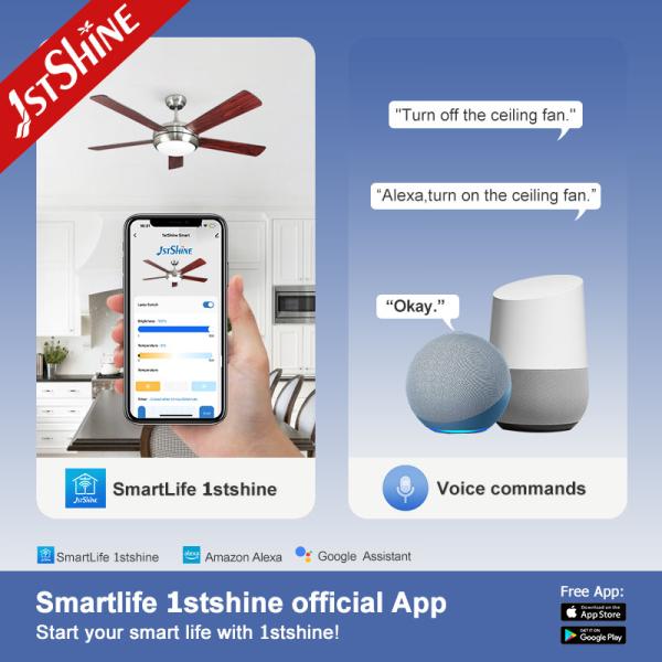 110V/50Hz Voltage 1stshine Ceiling Fan with 52 Inch Air Cooling Motor and Remote Control