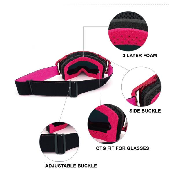 Customized Color Anti Slip Elastic Strap Motorcycle Racing Dirtbike Goggles Glasses