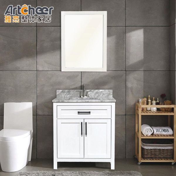 Solid Wood Door Bathroom Vanity with Custom Size and Water Resistant Finish