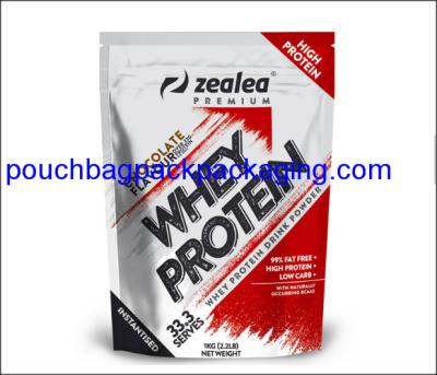Zipper stand up pouch, Top zip lock plastic bag, Resealable aluminum foil bag for protein