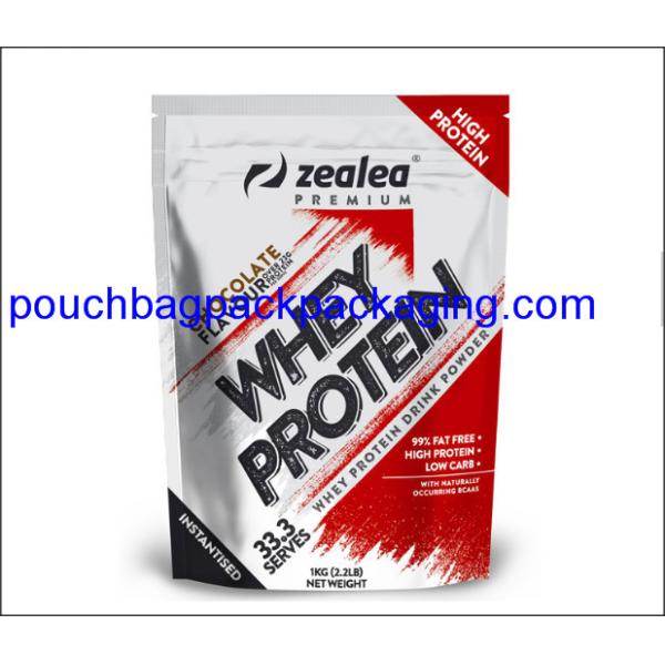 Zipper stand up pouch, Top zip lock plastic bag, Resealable aluminum foil bag for protein