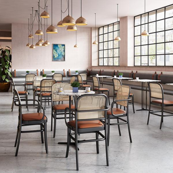 Cafe Style Dessert Shop Restaurant Dining Table And Chairs 100CM 110CM 120CM