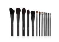 Brosse de lecture naturelle de maquillage de cheveux de Vegan 12pcs avec la poignée noire en métal de tréfilage