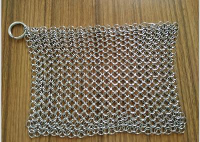 8 x 6 purificadores de aço inoxidável de Chainmail do líquido de limpeza do ferro fundido para a bandeja do ferro fundido