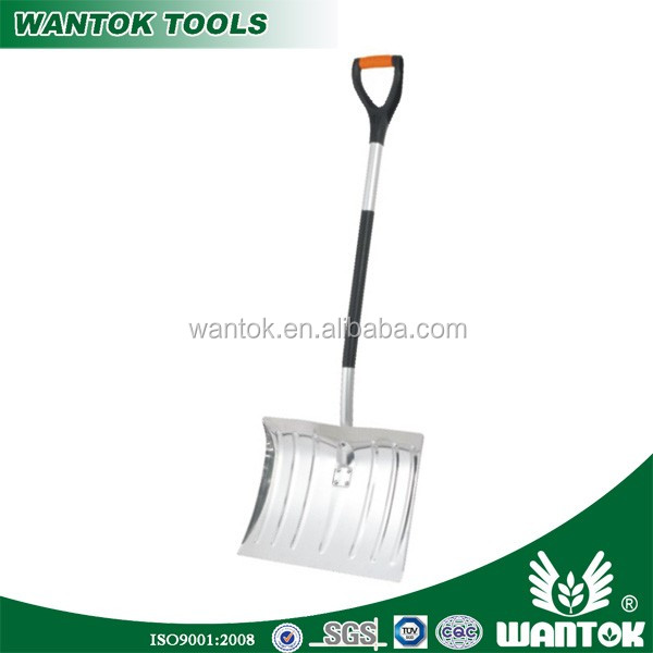 DIY Grade S-type Aluminum Snow Spade with Bend Aluminum Tube Handle Blade Length 13 1/2in