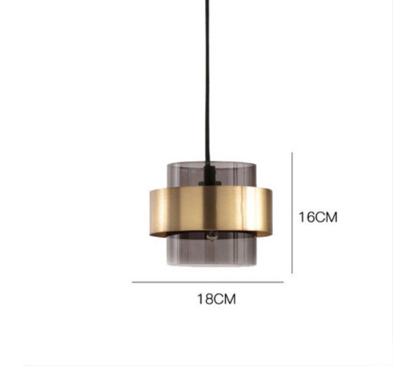 Lámpara colgante de vidrio dorado de diseño moderno para comedor, sala de estar, interior, hierro