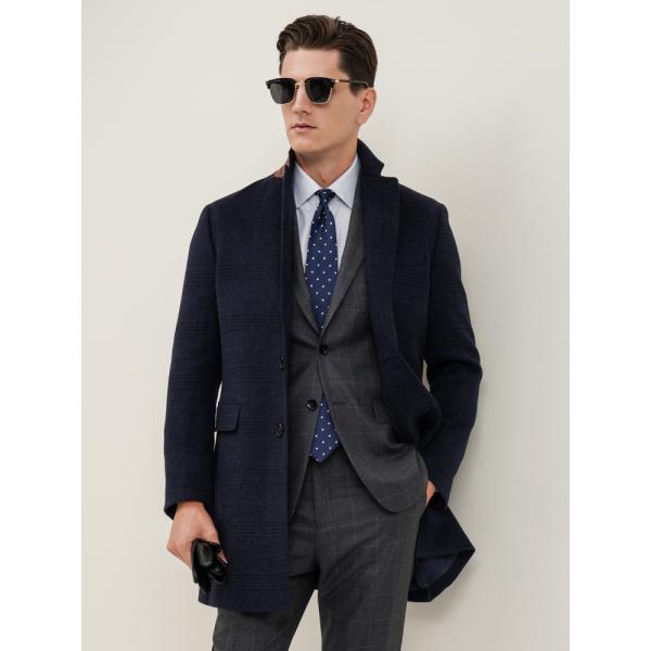 Autumn And Winter Retro Wool Warm Loose Big Yards Men's Long Coat Woven and Warm