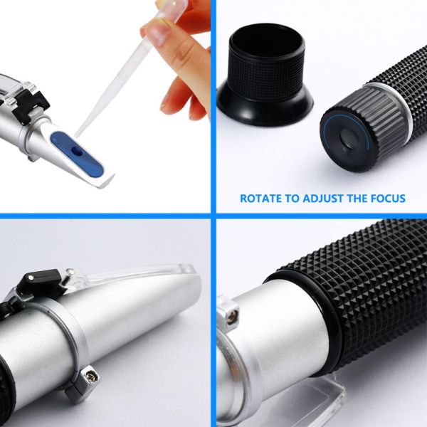 Handheld Brix Refractometer with 0-10% Brix Range and Automatic Temperature Compensation for Sugar Testing