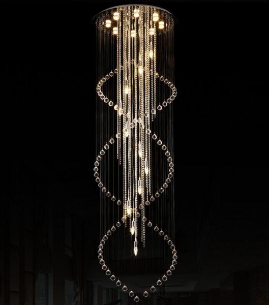 Manggic Large Size Spiral Long Spiral Modern Staircase Foyer Chandelier(WH-NC-22)