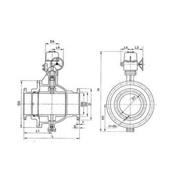API 6D Side Entry Flanged Ball Valve Class 150 Trunnion Mounted With Electric Actuator