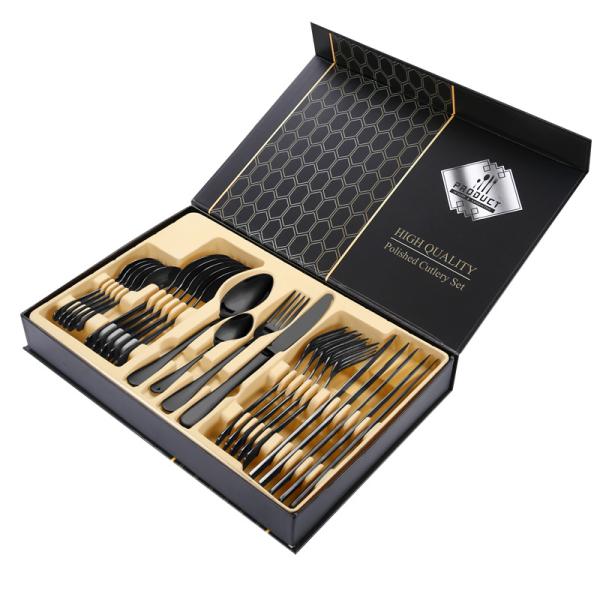 Modern Design Party Occasion Giftbox Knife Fork Spoon Set for Western Dinner