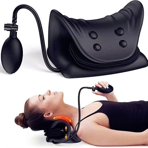 Airbag C-Shaped Cervical Massage Pillow with Heating and Multi-point Massage for Neck and Shoulder  Relief
