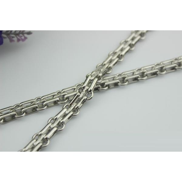 Fashionable classical high quality light gold 12 mm width three rows metal chain for handbags