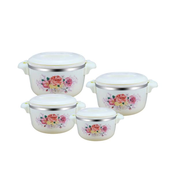 Plastic Handle Stainless Steel Fresh Hot Pot Eco 4pcs Lunch Box Set for School