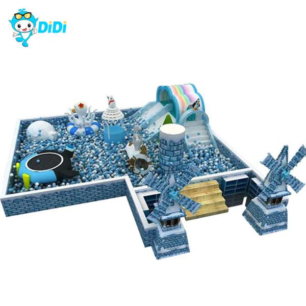 Custom Ice Castle Indoor Playground for Kids with Slide and Ball Pit