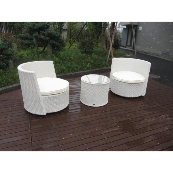 Waterproof White Resin Wicker Chair Set For Home / Restaurant