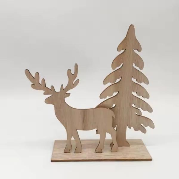 Customized wooden Christmas tree Old man elk Christmas decorations