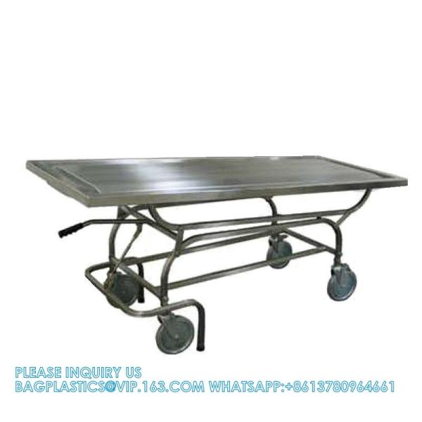Custom Made Size 304 Stainless Steel Material Dead Body Transport Trolley Funeral Home Equipment