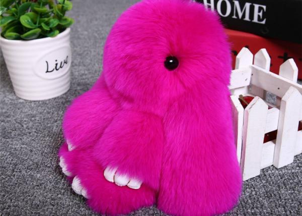 Pink Rabbit Fur Keychain