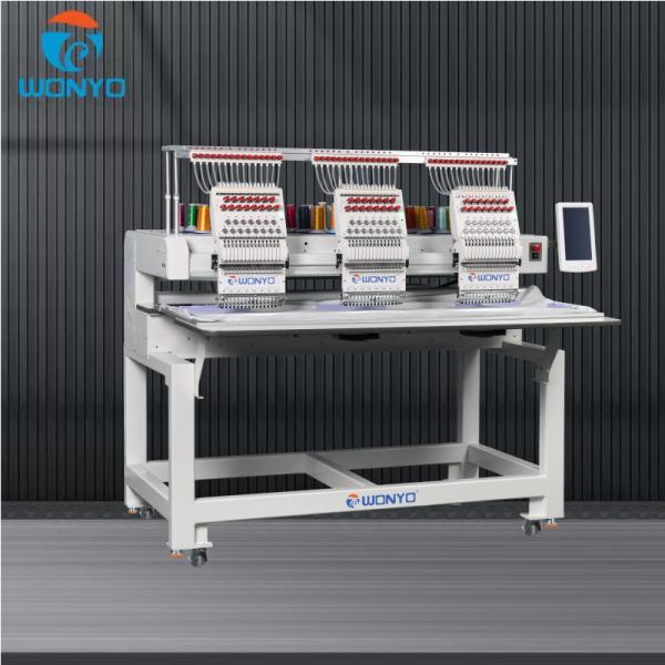 Wonyo High-Speed 3-Head Computerized 3D Embroidery Machine for Cap and T-Shirt, Flat Things