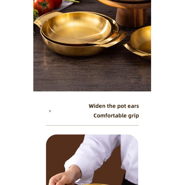 Good Quality Stainless Steel Golden Soup Pot Korean Ramen Instant Noodle Seafood Lobster Induction Cooker Dry Pot