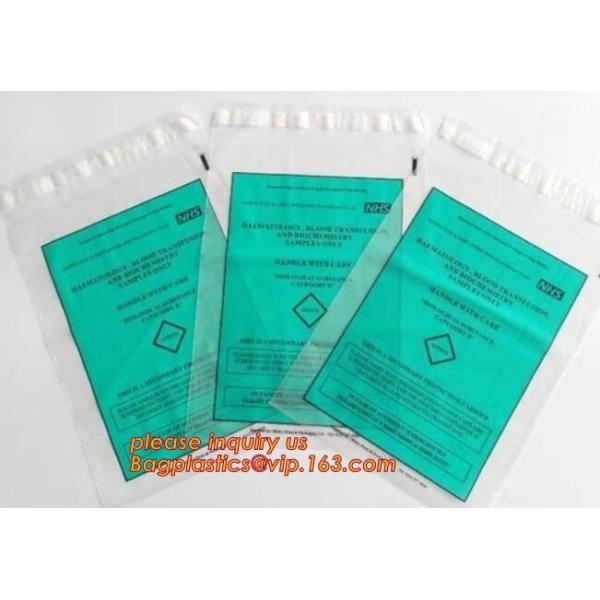 wholesale custom printed ldpe k kangaroo pouch plastic zipper bag zip lock biohazard specimen bags with pocket