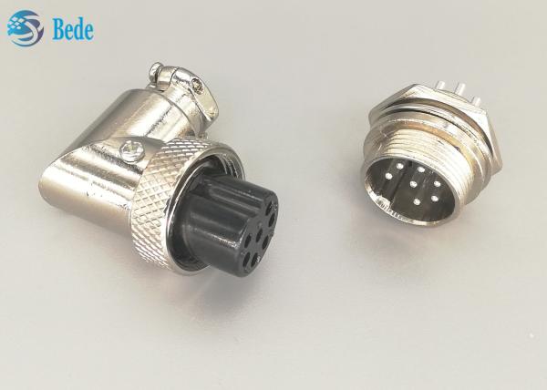 Silver Plated  7 Pins gx16 90 Degree aviator connector Male And Female Sets