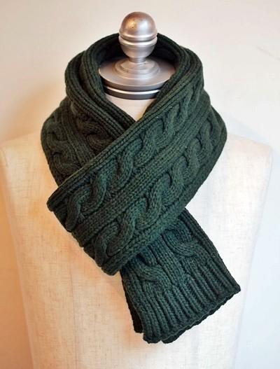 Green Wide Circle Winter Knitted Scarf Chunky Crochet Patterns Available