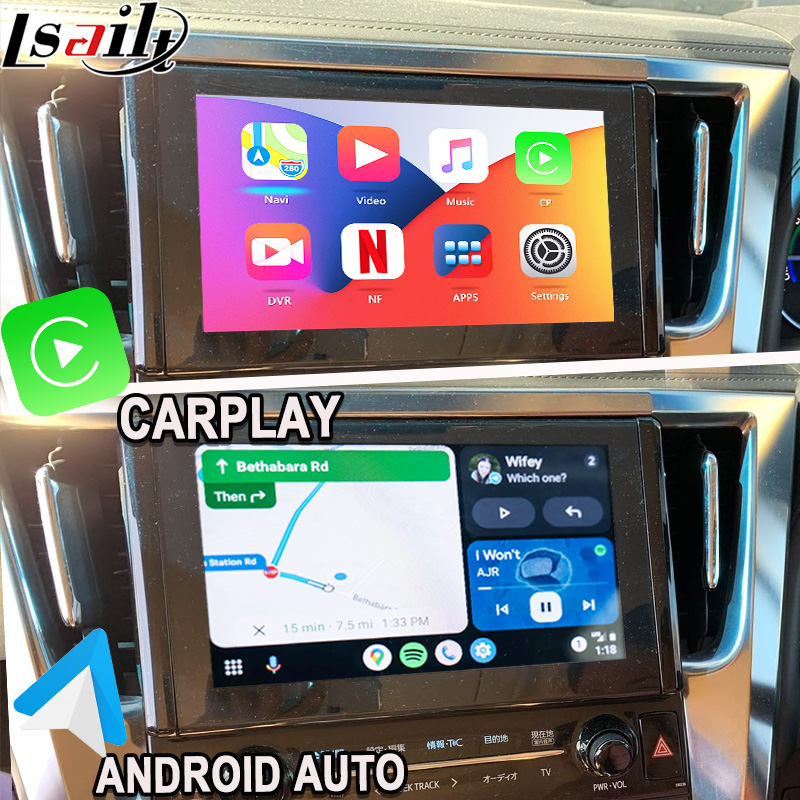 Беспроводный модуль обновления Apple CarPlay / Android для Alphard 30 Series Vellfire Toyota поддерживает FM радио, A / C, зеркало, камеры