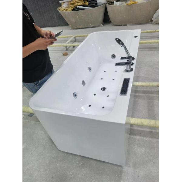 Pure PMMA Acrylic Freestanding Hydro Massage Bathtub with 7 Colors Changing LED Light