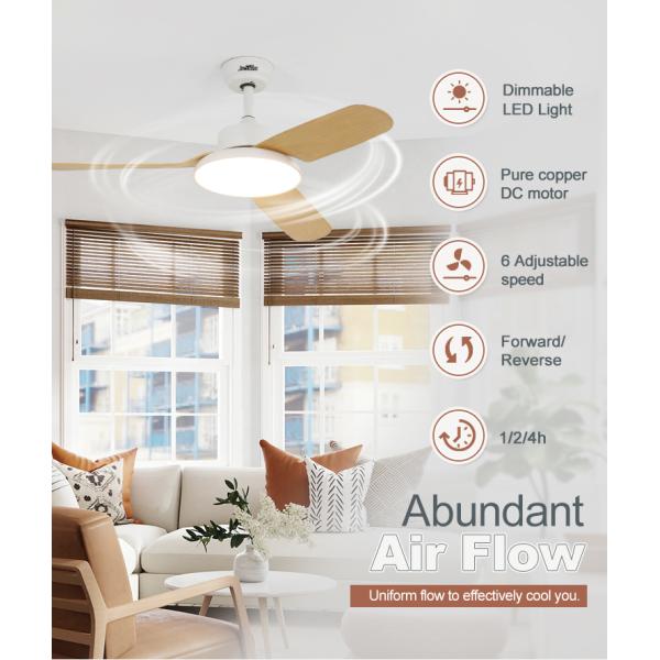 2- Hotel Choice ABS Blades Smart Wi-Fi Controle Remote Control Ventilador de teto pela 1stshine