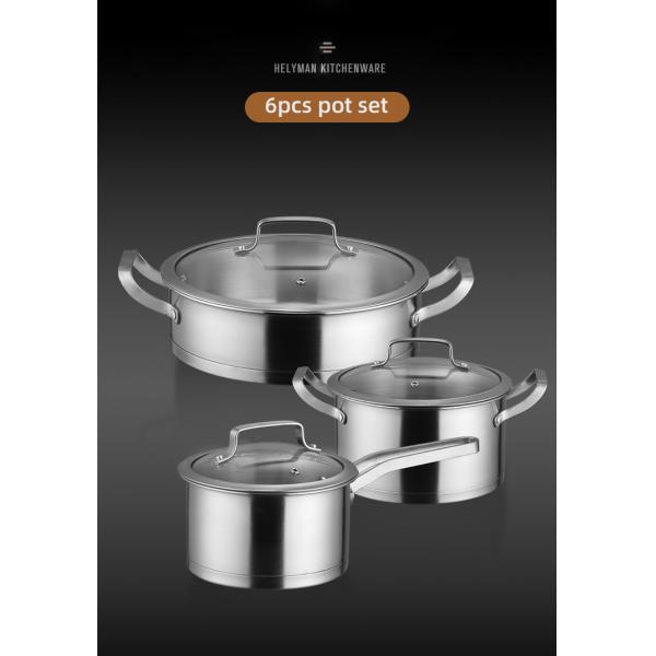 Factory Direct Sale Pans And Pots Sets Silver Cooking Pot Sets Stainless Steel Cookware Sets For Kitchen