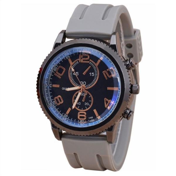 Silicone Band Couple Quartz Watch Sports Men Silicone Strap 48mm Dial